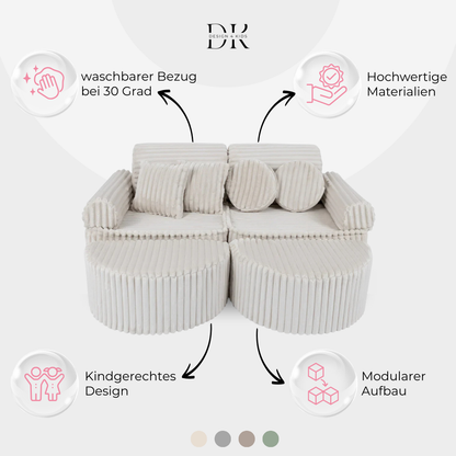 Design4Kids Mini Spielsofa Jewel Plüsch-Cord Max
