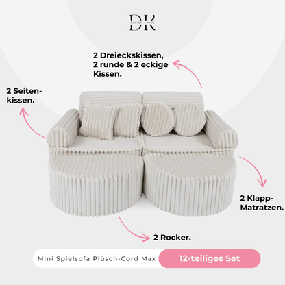 Design4Kids Mini Spielsofa Jewel Plüsch-Cord Max
