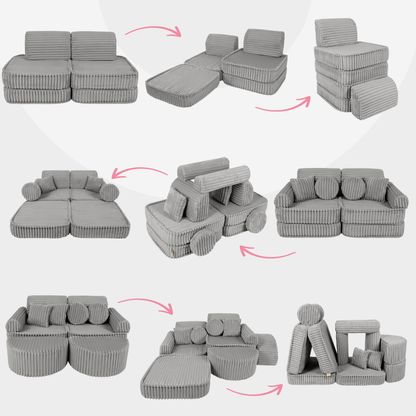 Design4Kids Mini Spielsofa Jewel Plüsch-Cord Max