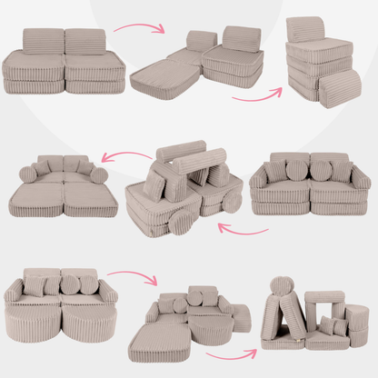 Design4Kids Mini Spielsofa Jewel Plüsch-Cord Max