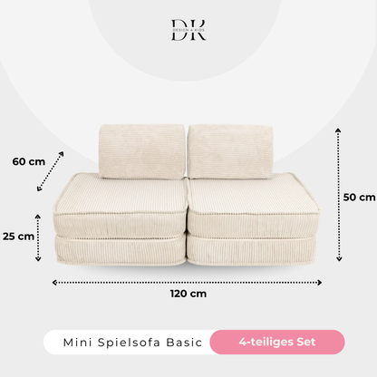 Design4Kids Mini Spielsofa Jewel Cord Basic Almond Beige