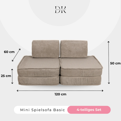 Design4Kids Mini Spielsofa Jewel Cord Basic Hazelnut Taupe