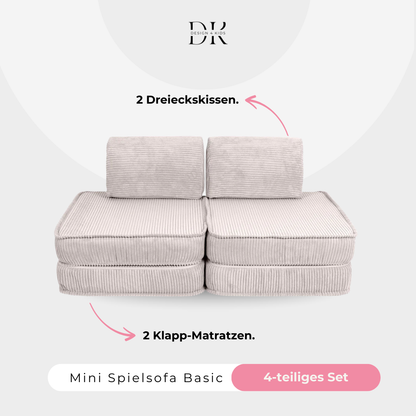 Design4Kids Mini Spielsofa Jewel Cord Basic Vintage Beige