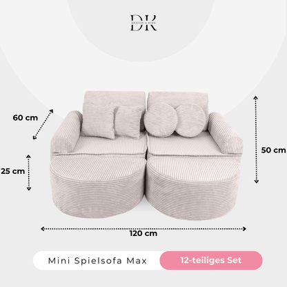 Design4Kids Mini Spielsofa Jewel Cord Max Vintage Beige