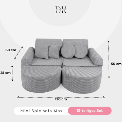 Design4Kids Mini Spielsofa Jewel Cord Max Blushed Rose