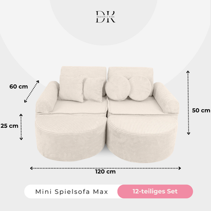 Design4Kids Mini Spielsofa Jewel Cord Max Almond Beige