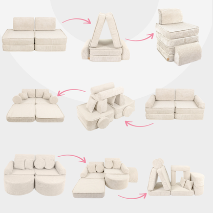 Design4Kids Mini Spielsofa Jewel Cord Basic Almond Beige