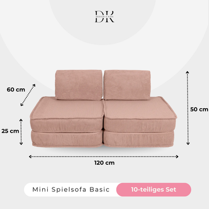 Design4Kids Mini Spielsofa Jewel Cord Basic Blushed Rose