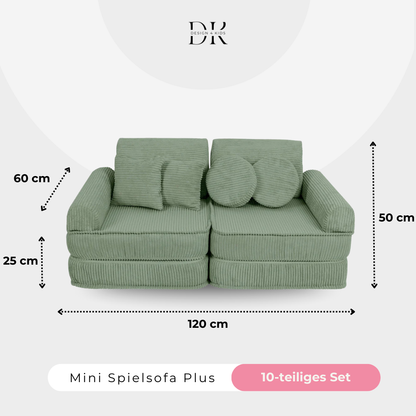 Design4Kids Mini Spielsofa Jewel Cord Plus Classic Olive
