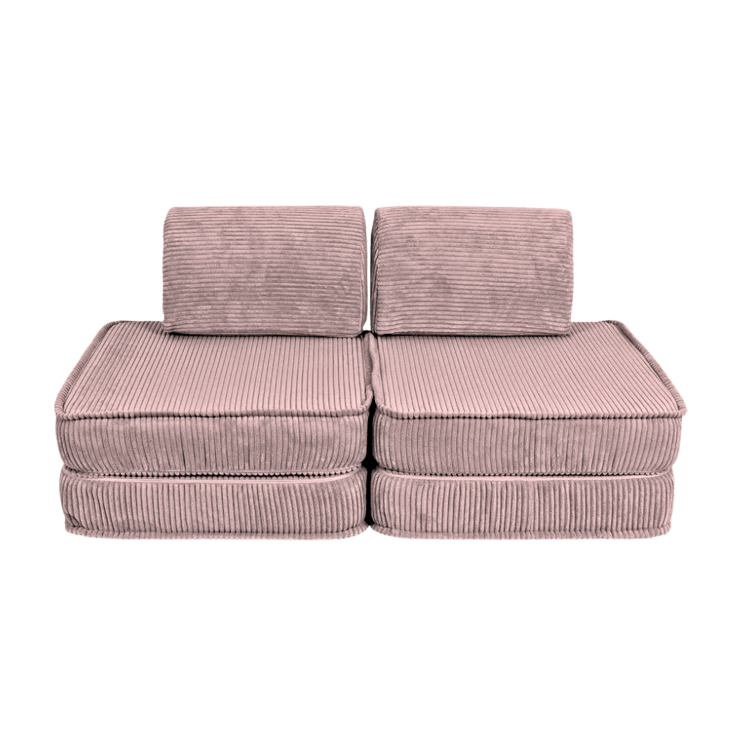 Design4Kids Mini Spielsofa Jewel Cord Basic Powder Rose