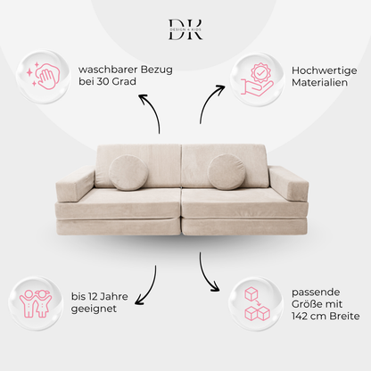 Design4Kids Spielsofa Slim-Cord Mini Grande