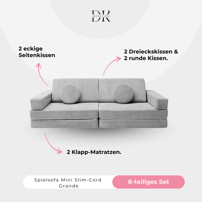 Design4Kids Spielsofa Slim-Cord Mini Grande