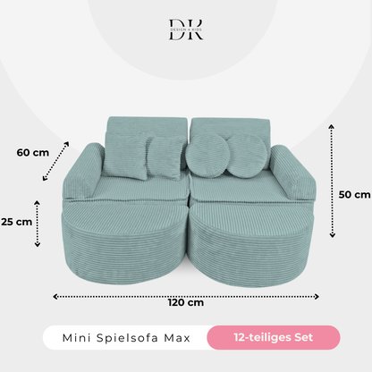 Design4Kids Mini Spielsofa Jewel Cord Max Cozy Mint