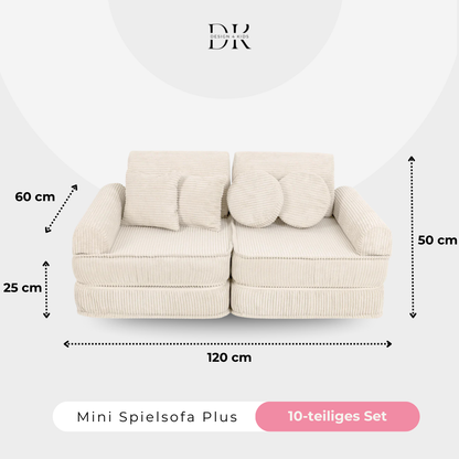 Design4Kids Mini Spielsofa Jewel Cord Plus Almond Beige