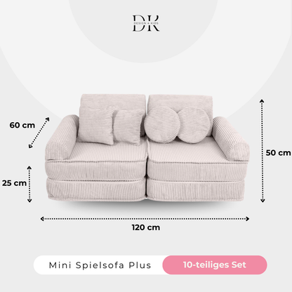 Design4Kids Mini Spielsofa Jewel Cord Plus Vintage Beige