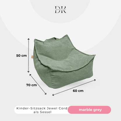 Design4Kids Kindersessel Jewel Cord eckig Classic Olive