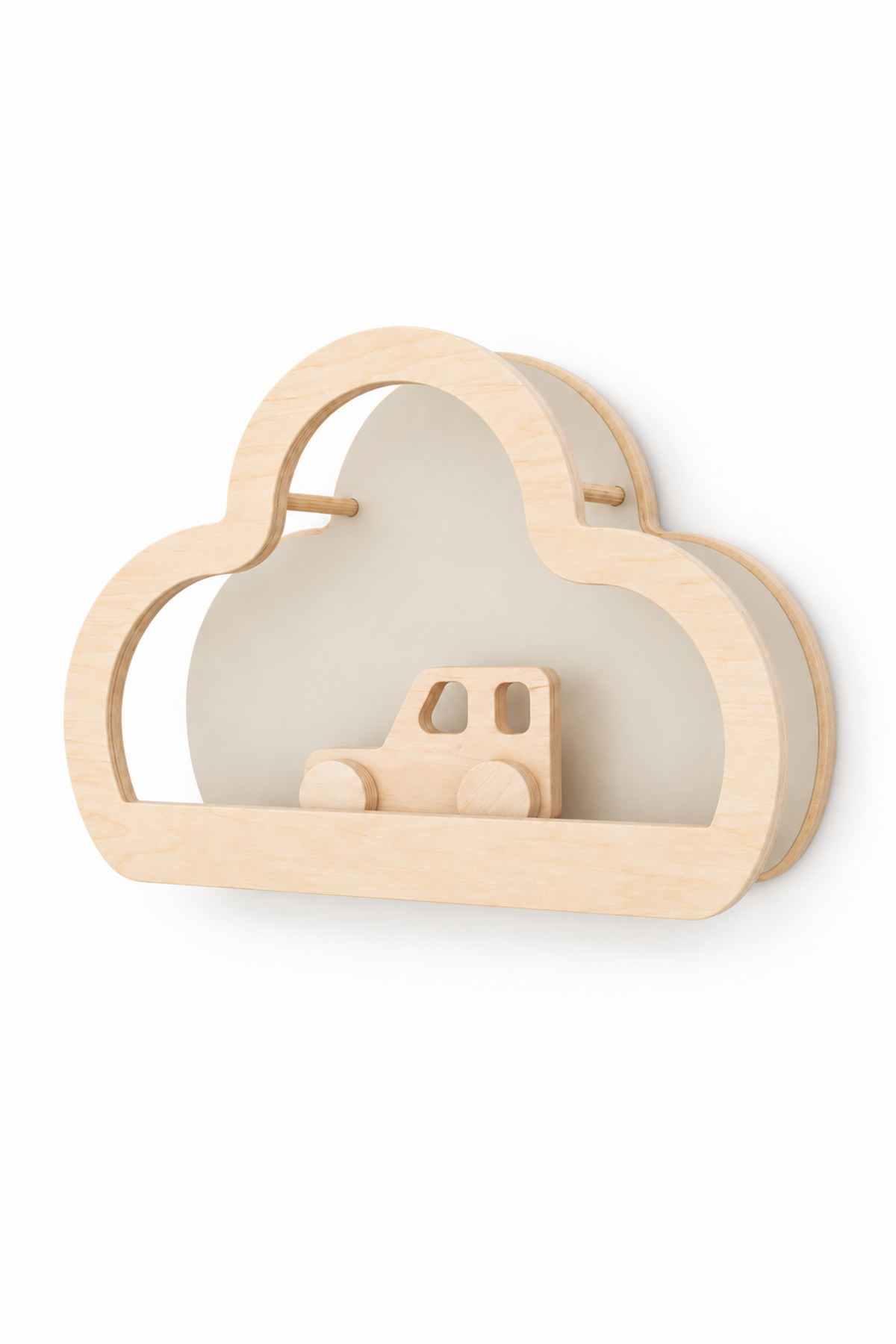 BabyWood Montessori Hanging Shelf WAVE L - Natural