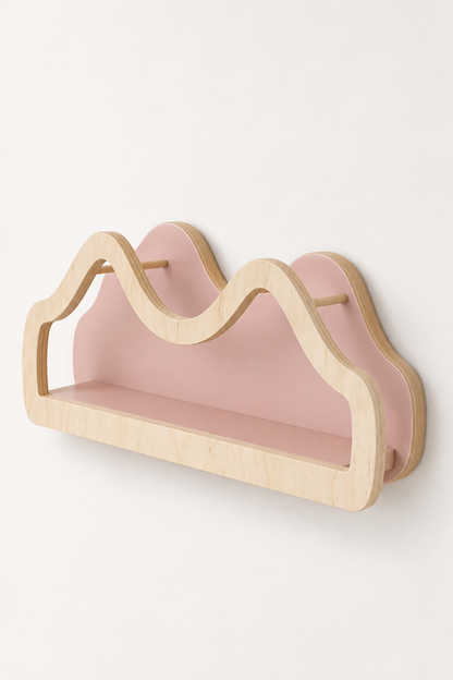 BabyWood Montessori Hanging Shelf WAVE L - Natural