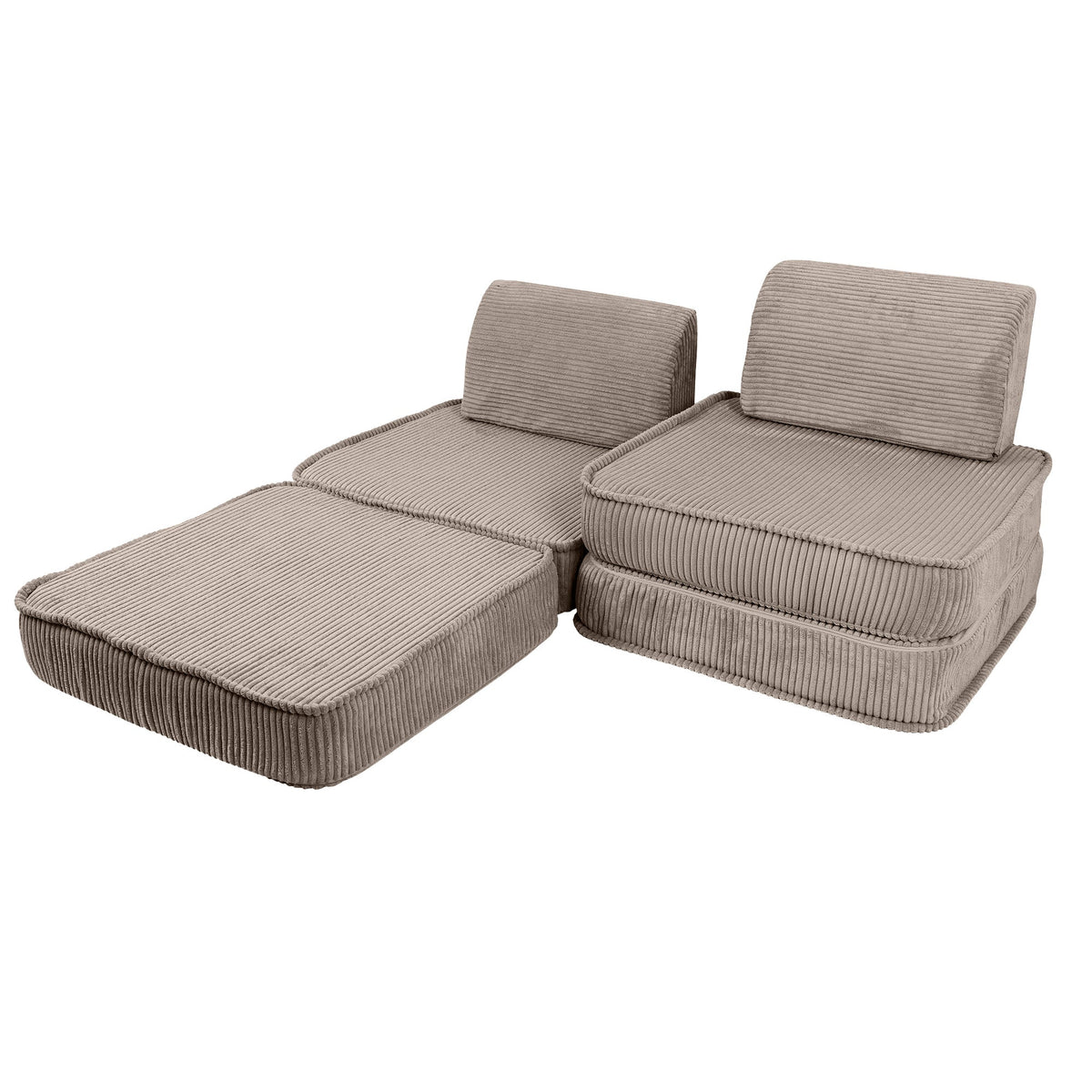 Design4Kids Mini Spielsofa Jewel Cord Basic Hazelnut Taupe
