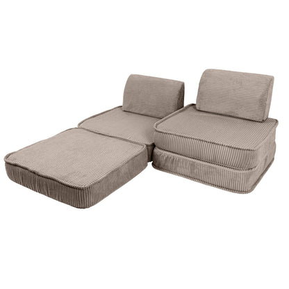 Design4Kids Mini Spielsofa Jewel Cord Basic Hazelnut Taupe