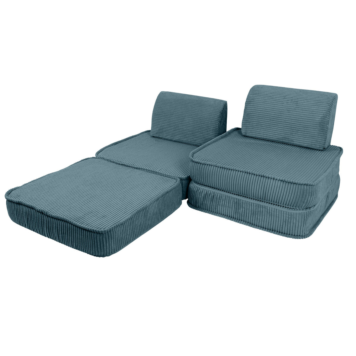 Design4Kids Mini Spielsofa Jewel Cord Basic Ocean Blue