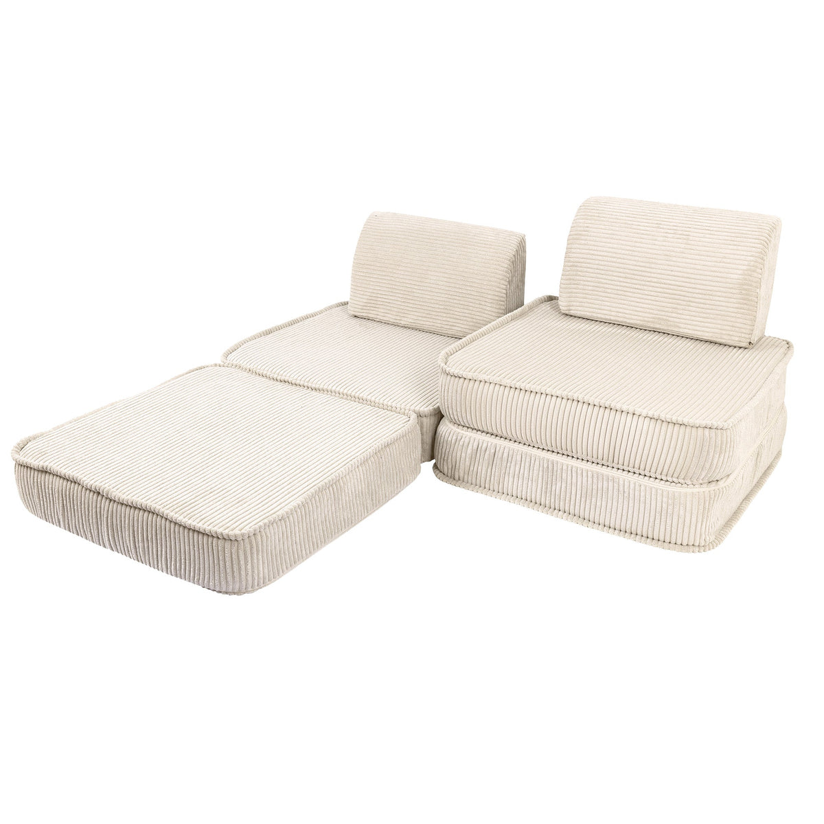 Design4Kids Mini Spielsofa Jewel Cord Basic Almond Beige