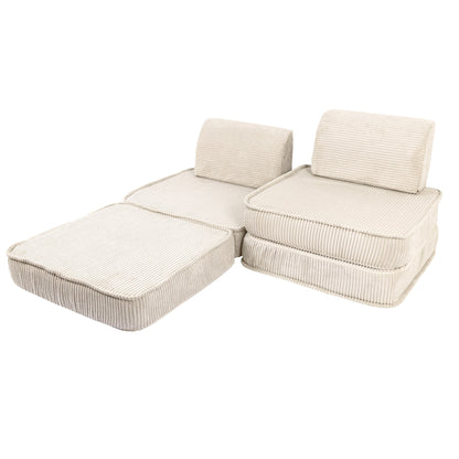 Design4Kids Mini Spielsofa Jewel Cord Basic Almond Beige