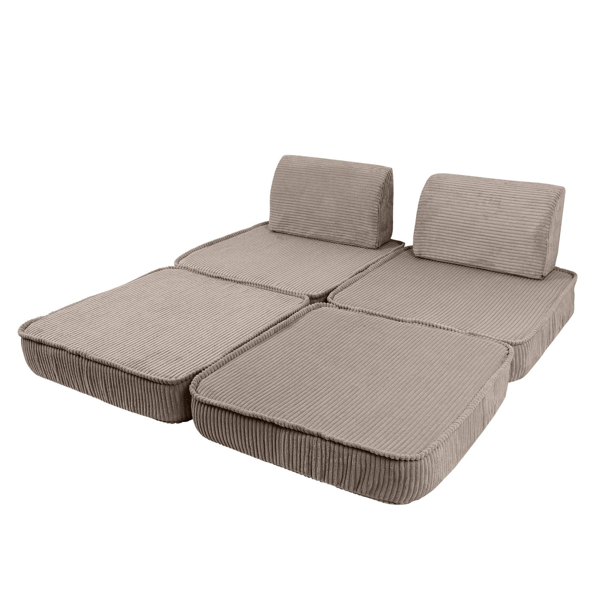 Design4Kids Mini Spielsofa Jewel Cord Basic Hazelnut Taupe
