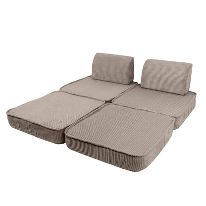Design4Kids Mini Spielsofa Jewel Cord Basic Hazelnut Taupe