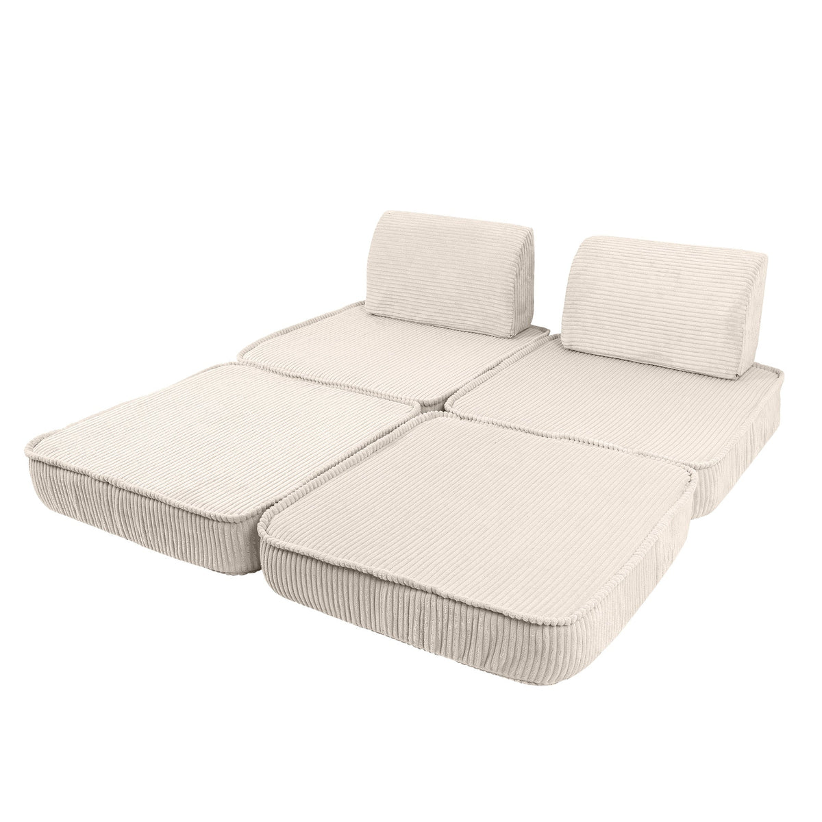 Design4Kids Mini Spielsofa Jewel Cord Basic Almond Beige