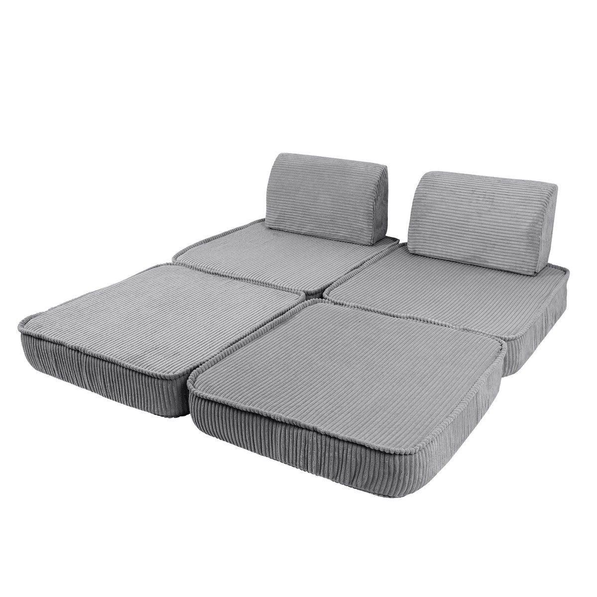 Design4Kids Mini Spielsofa Jewel Cord Basic Marble Grey