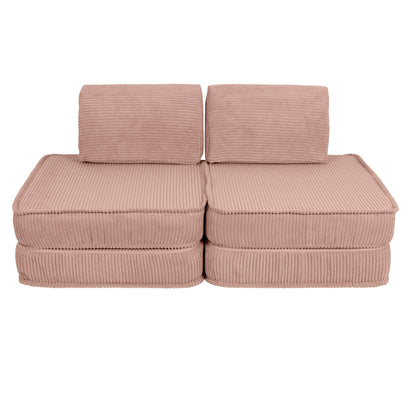 Design4Kids Mini Spielsofa Jewel Cord Basic Blushed Rose
