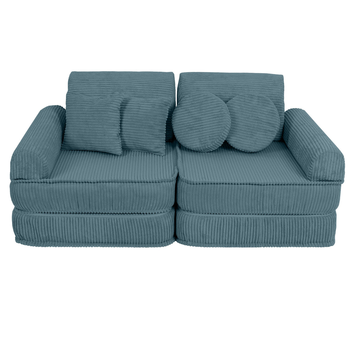 Design4Kids Mini Spielsofa Jewel Cord Plus Ocean Blue