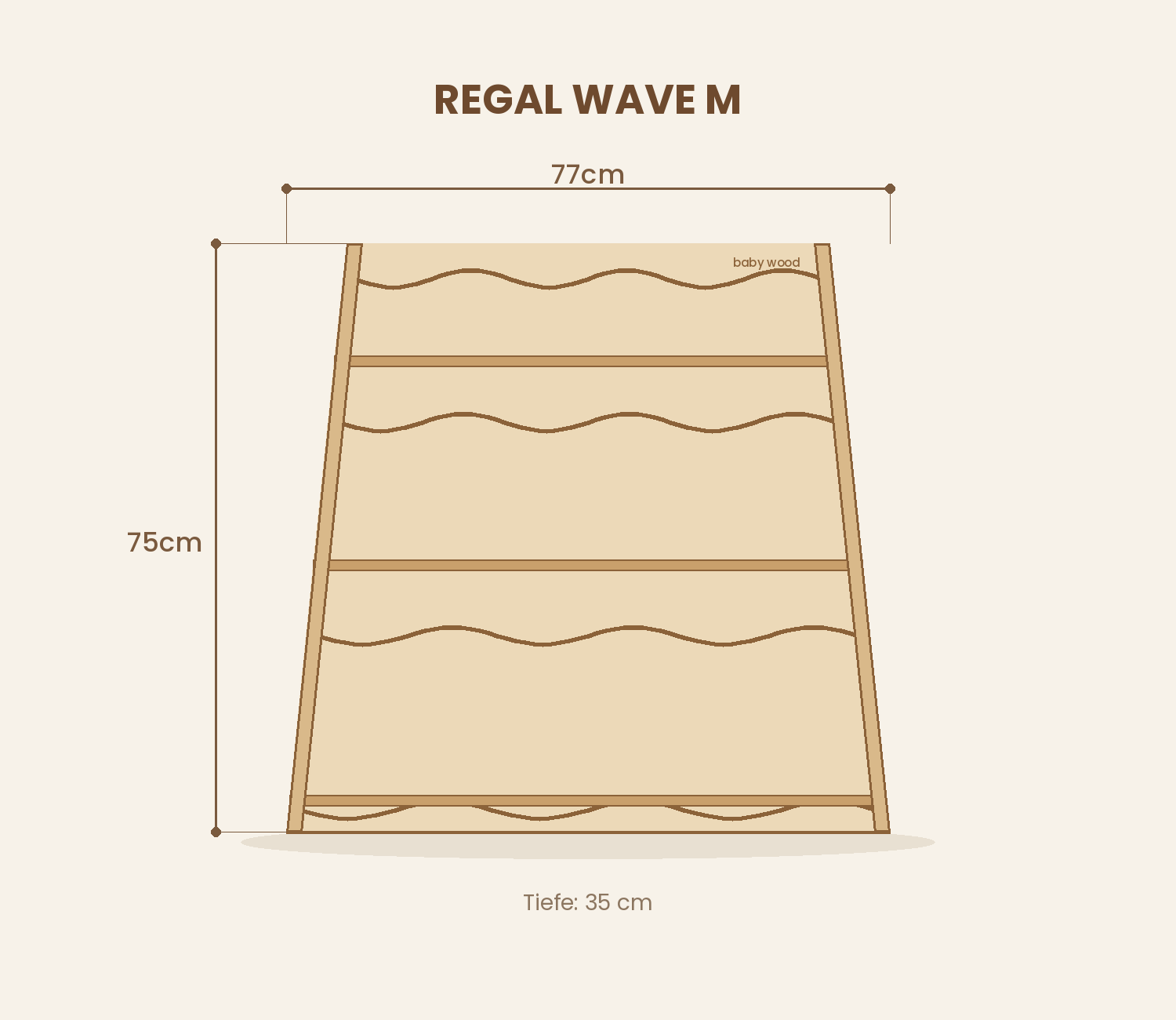 BabyWood Montessori Spielzeugregal WAVE