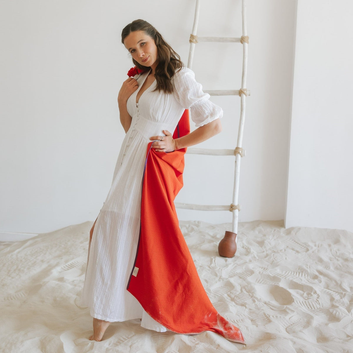 Storchenwiege RingSling Baumwolle – Leo Orange