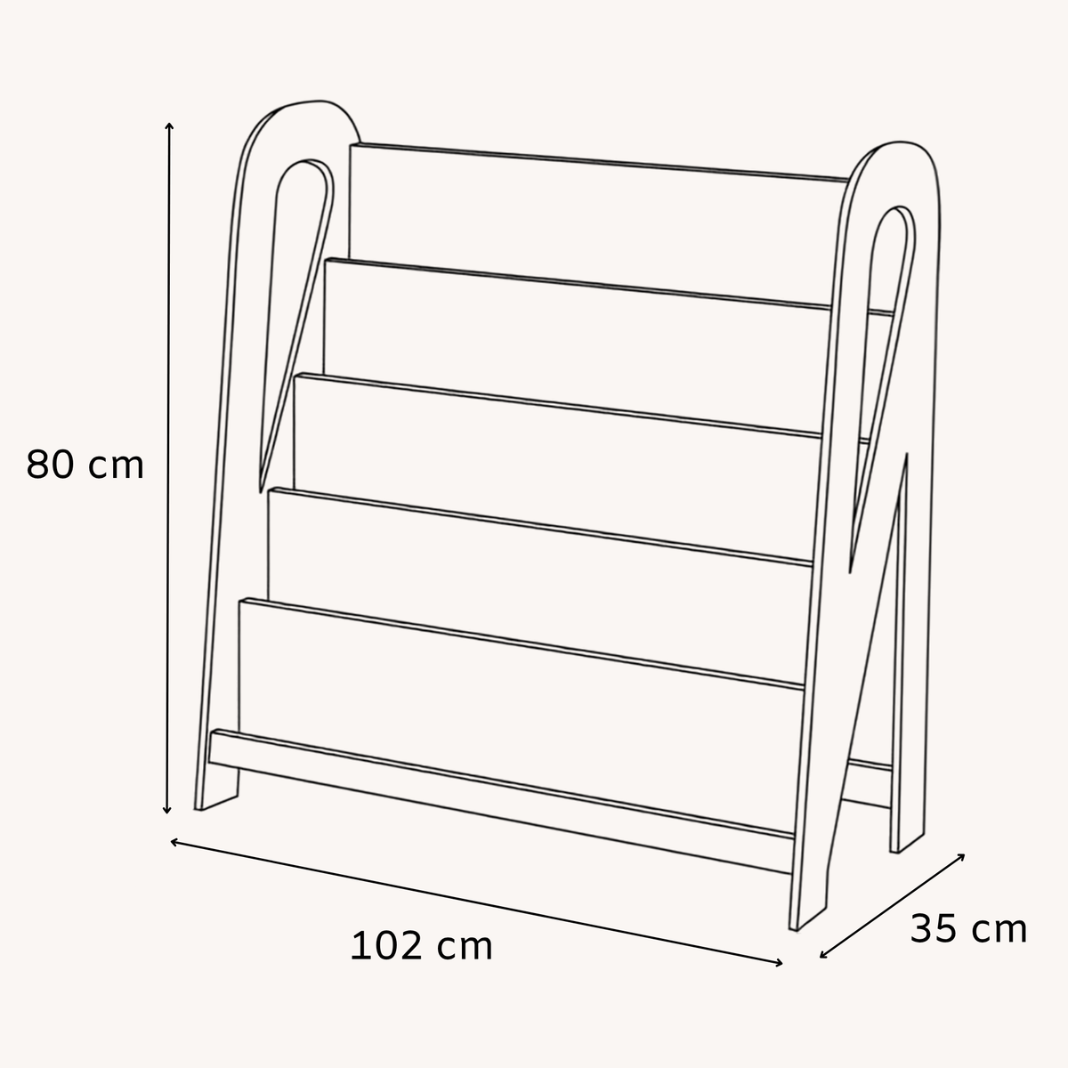 BabyWood Montessori Bücherregal SLIM