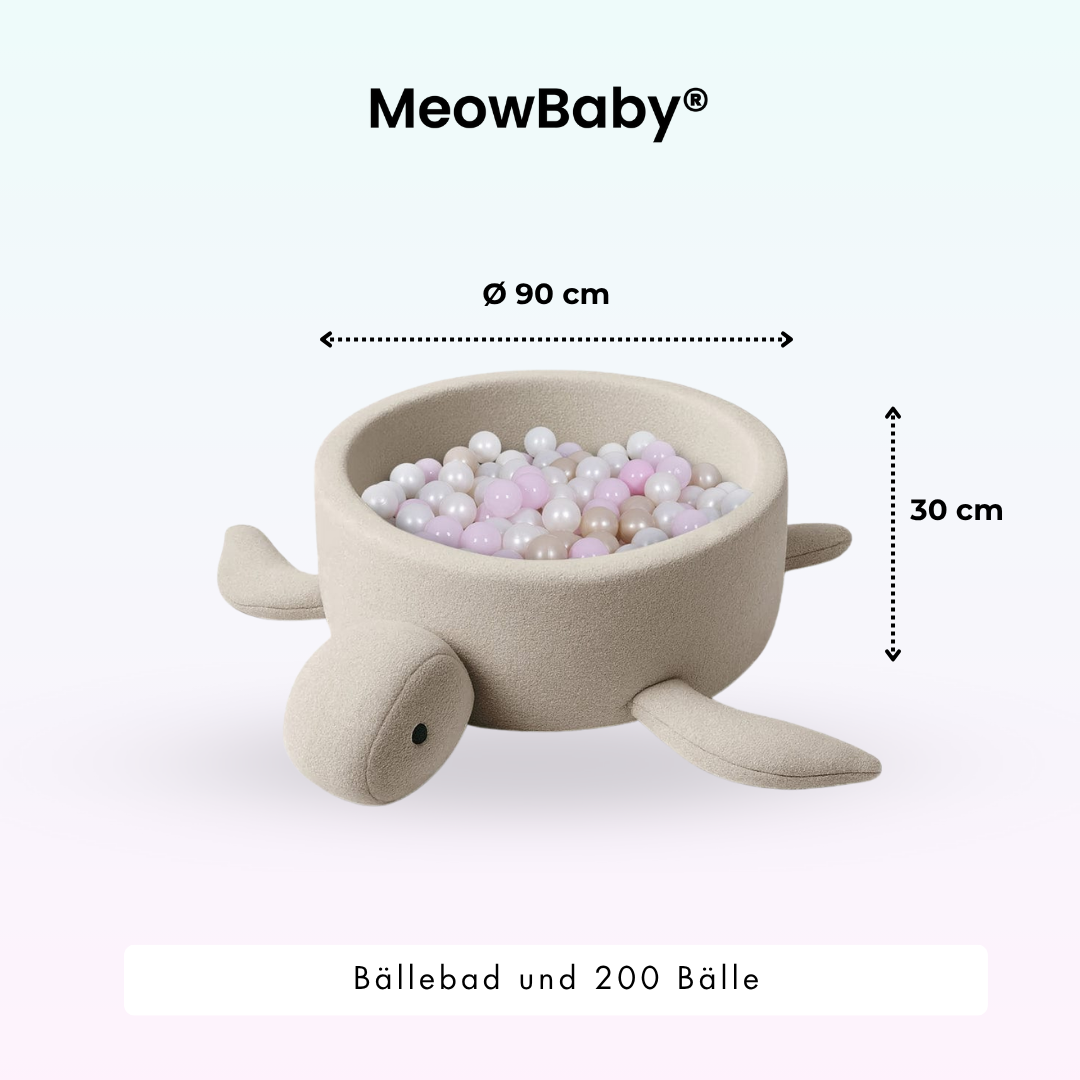 MeowBaby Bällebad Schildkröte Shelly Bouclé – taupe