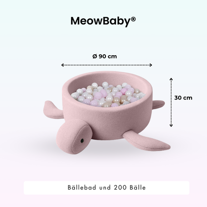 MeowBaby Bällebad Schildkröte Shelly Bouclé – hellrosa