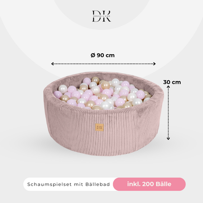 Design4Kids Schaumspielset Jewel Cord mit Bällebad und 200 Bällen