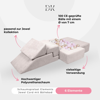 Design4Kids Schaumspielset Elements Jewel Cord mit Bällebad &amp; 100 Bälle