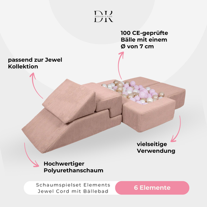 Design4Kids Schaumspielset Elements Jewel Cord mit Bällebad &amp; 100 Bälle