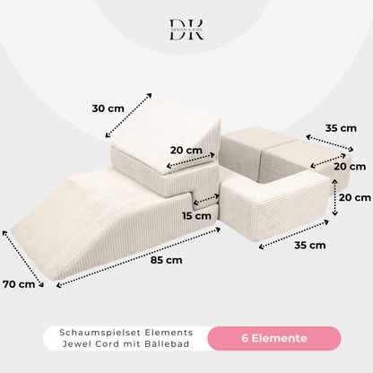 Design4Kids Schaumspielset Elements Jewel Cord mit Bällebad &amp; 100 Bälle