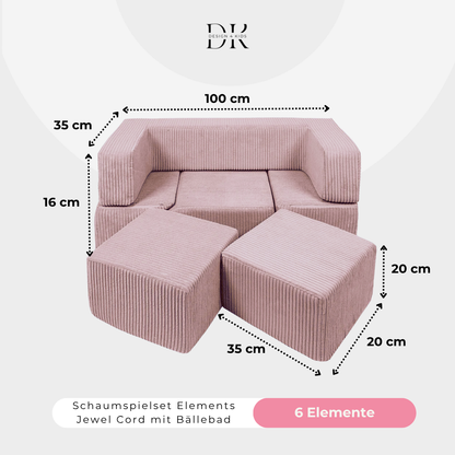 Design4Kids Schaumspielset Elements Jewel Cord mit Bällebad &amp; 100 Bälle