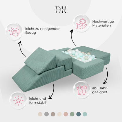 Design4Kids Schaumspielset Elements Jewel Cord mit Bällebad &amp; 100 Bälle