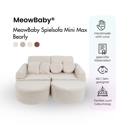MeowBaby Spielsofa Mini Max Bearly - Soft Teddy Edition