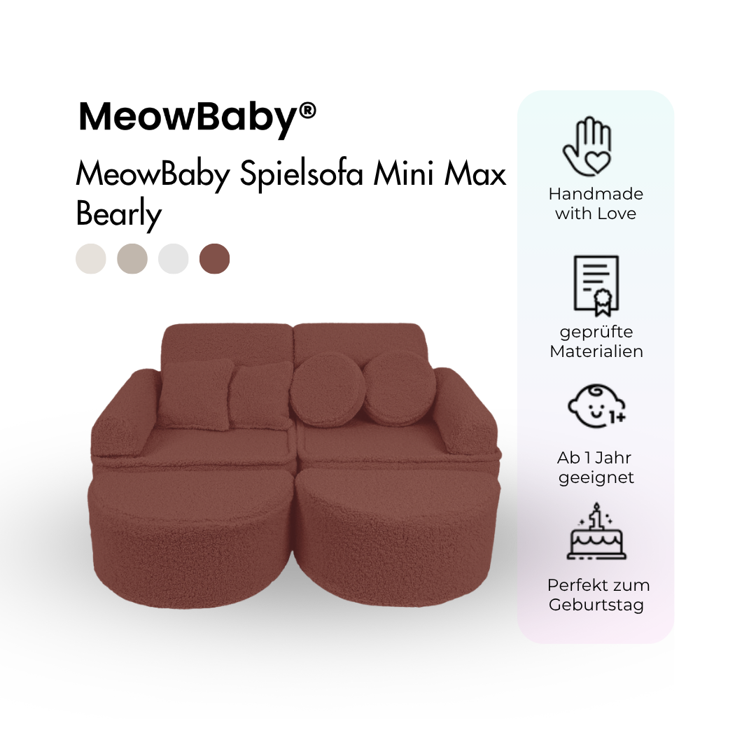 MeowBaby Spielsofa Mini Max Bearly - Soft Teddy Edition