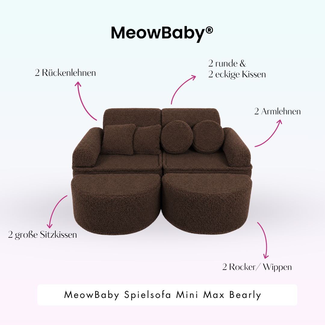 MeowBaby Spielsofa Mini Max Bearly - Soft Teddy Edition