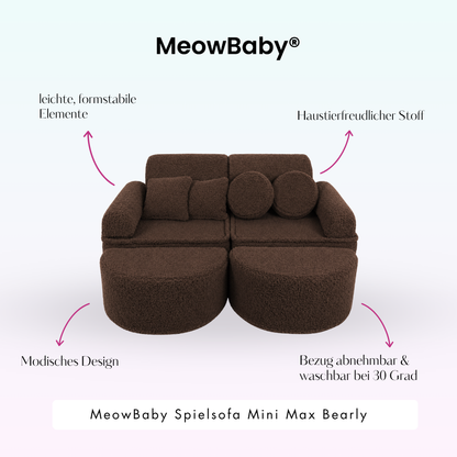 MeowBaby Spielsofa Mini Max Bearly - Soft Teddy Edition