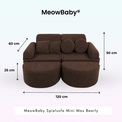 MeowBaby Spielsofa Mini Max Bearly - Soft Teddy Edition