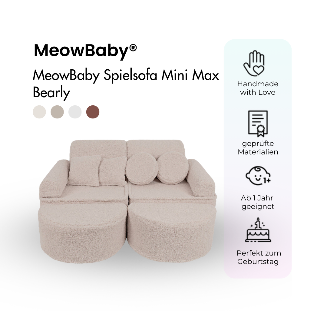 MeowBaby Spielsofa Mini Max Bearly - Soft Teddy Edition